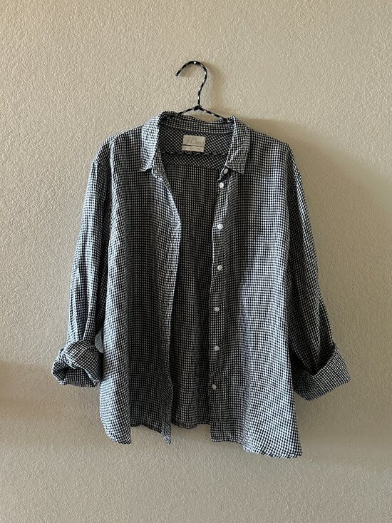 J. Crew Tops - J. Crew Slim-fit Baird McNutt Irish linen shirt black/white checked Size 22/3X